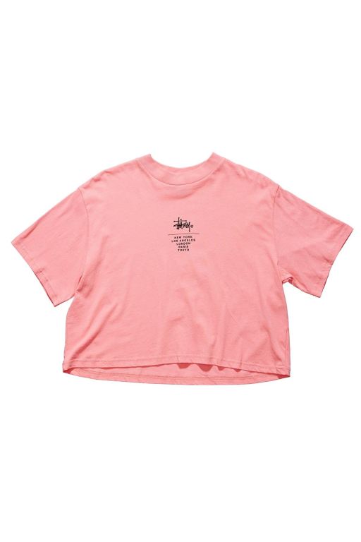 Stussy Womens Copyright Boxy T Shirt Red - LENKT6078